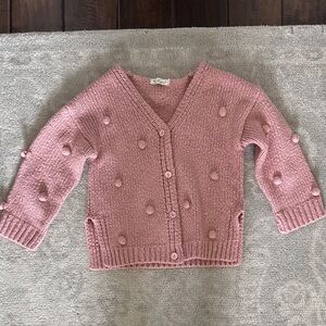 Pink Knit Kids Bobble Sweater